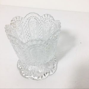 Avon Glass Flower Print Trinkets Shabby Chic Cup